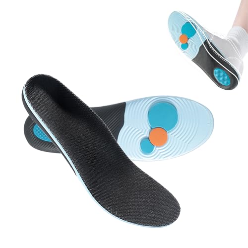 Insoles, Arch Support Inserts, Plantar Fasciitis Insoles, Gel Shoe Inserts for Men/Women for Sneakers, Leather Shoes, Casual Shoes(AU 44.5-45.5)