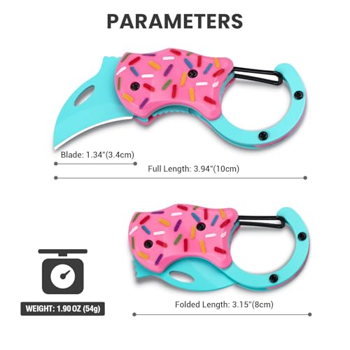 FUNBRO Small Pocket Knife for Women, Cute Donut Folding Box Cutter with 1.34 inch Sharp Blade, EDC Knives Tool for Everyday Carry, Great Gift for Her by FUNBRO - Image 7