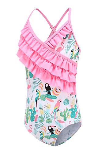 Image of Moon Tree Girls One Piece Swimsuits Ruffle Swimwear Beach Bathing Suit 2-14 Years