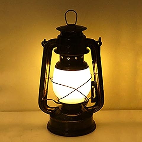 QJUZO Vintage LED Table Lamp Battery Powered, Bedside Light Rechargable Cordless Bar Desk Lamp Decorative Hanging/Table Top Hurricane Lanterns for Outdoor Indoor, Bronze,Warm Light Cover