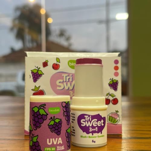 Blush Batom e Sombra Maquiagem Infantil Hipoalergênica Tri Sweet Bioclub
