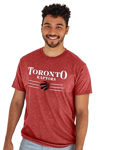 Blue 84 Toronto Raptors NBA Officially Licensed Bi-Blend T-Shirt Heathered Team Color, Large