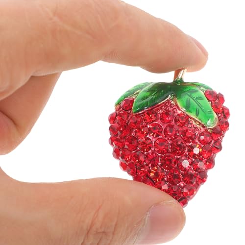 Broche fraise strass incrusté épingle à revers pour robe de soirée et accessoires de mode chics