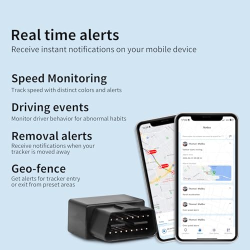 OBD GPS Tracker for Vehicles & Fleet, Plug in Car Tracker, 10-sec Real Time, 1-Year Trip Data, 5-Day Free Trial, Speeding and Driver Behavior Tracker for Teens, Mileage Log, Low Subscription - Image 5