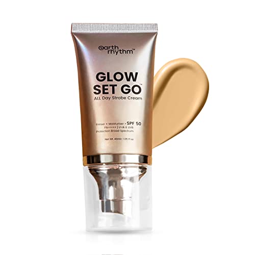 Earth Rhythm Glow Set Go Multipurpose Strobe Cream Spf 50 PA++++ | Used As Moisturizer, Primer, Highlighter | Cocoa Butter, Vitamin E - Golden Glow - 40ml 1 41ORWinnLiL. SL500