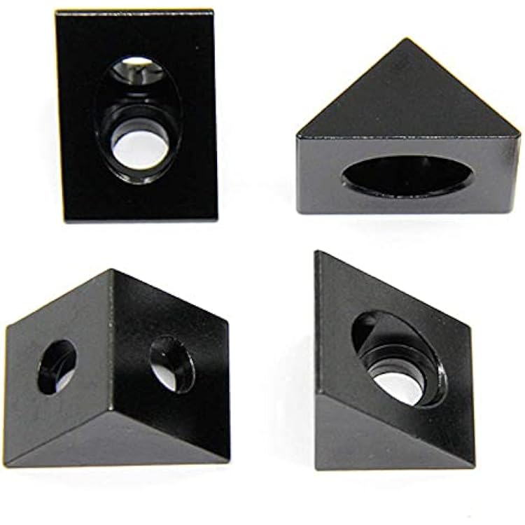 8PCS Black Angle Sharp Corner Bracket Connector for 6mm Slot Aluminum Extrusion Profile 2020 Series (Angle Corner-8PCS)