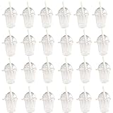 NWFashion 30 tazas de café de plástico transparente, taza de mousse de helado, decoración de la taza de helado (agujeros Starw)