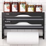 Frischhaltefolien- und Folienspender – Wandmontierter Schneider-Organizer für 30,5 cm Rollen – Küchenaufbewahrungslösung für Folie und Plastikfolie – einfacher Zugang und ordentliche Organisation
