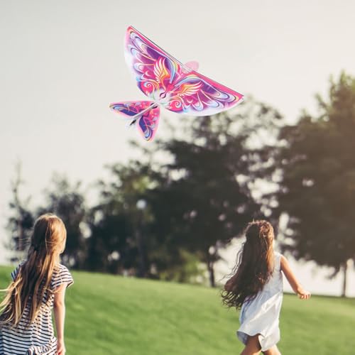 Srliya Elektronischer Fliegender Vogel, Fliegendes RC-Vogelspielzeug, 2,4 GHz, USB-Aufladung, LED, Bionische Schlagflügel, Vogel für Drinnen und Draußen (Rose)