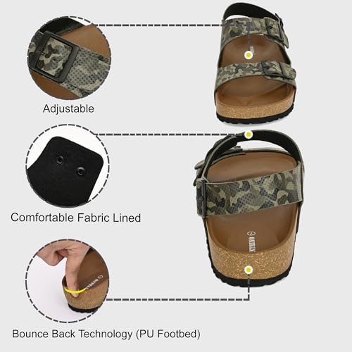 Image of Centrino Men's Berkin-Style Slip-On Sandals | Open Toe Design | Soft PU Footbed | Lightweight & Comfortable | Arch Support | On-Grip Sole | Casual Outdoor Wear (9215)