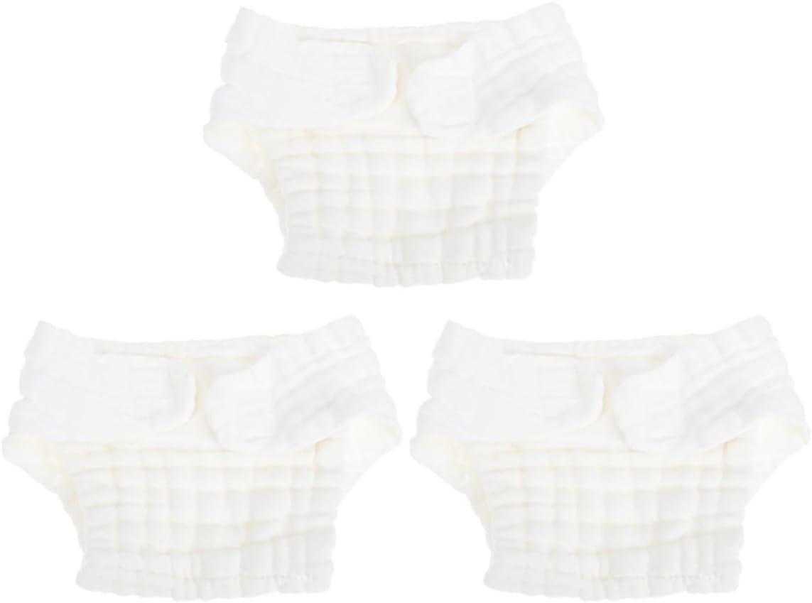 3pcs Washable Diaper Pants for Newborns White S Size