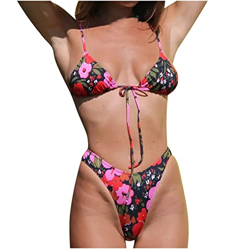 2025 Bikinis Mujer Cintura Alta Reductor Barriga Bañador Sexy Push Up en la Playa Bañadore Conjunto Sexy Estampado Floral Casual Bikini con Control de Abdomen Traje de Dos Piezas para Mujer