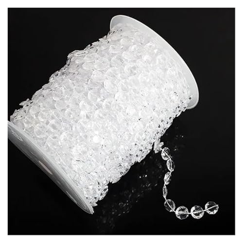 Rideau à perles effet cristal transparent en résine résistante de 30 mètres - 6