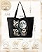 Miss Adola Large Tote Bag for Women - Canvas Tote Bag with Zipper Aesthetic Three Raccoon Cotton Cloth Reusable Big Shoulder Bag for Shopping, Gym, Travel, Work