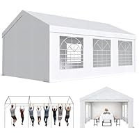 JUMMICO Pavillon Partyzelt 4x6 Wasserdicht Stabil Gartenzelt UV Schutz 50+ Zelt 170g PE Plane Festzelt Bierzelt Gartenpavillon für Garten, Party, Festival, Hochzeit, weiß