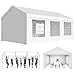 JUMMICO Gazebo Esterno Resistente UV 50+, Tendone per Feste 4x6, Gazebo da Giardino Impermeabilizzazione, Tendone da Esterno per Matrimoni, Feste, Raduni, Riunioni in Giardino, Bianco immagine