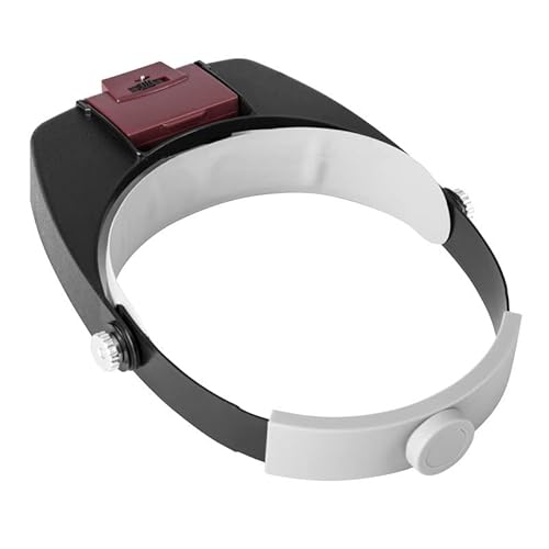 Head Magnifier Jewelers With Led Light Illuminated Helmet Magnifying 1.5X 3X 8.5X 10X Tools For Watch Repair, Precision Work Reading (Red) #TOP2