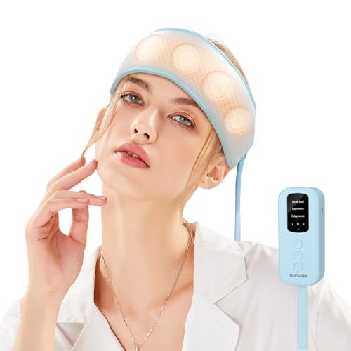 Electric Head Massager,Electric Migraine Relief Cap Massager with 3 Modes & 3 Massage Strength Levels for Headache Relief,360° All-Round Head Relaxation Device for Stress Relaxation & Sleep Aid
