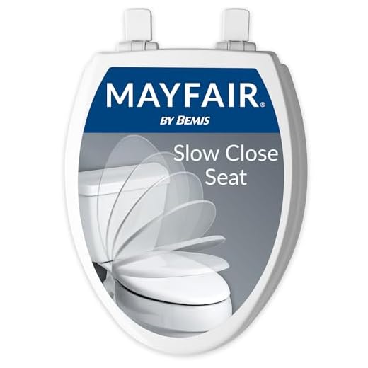 Mayfair 1847SLOW 000 Kendall Slow-Close, Removable Enameled Wood Toilet Seat That Will Never Loosen, 1 Pack ELONGATED - Premium Hinge, White