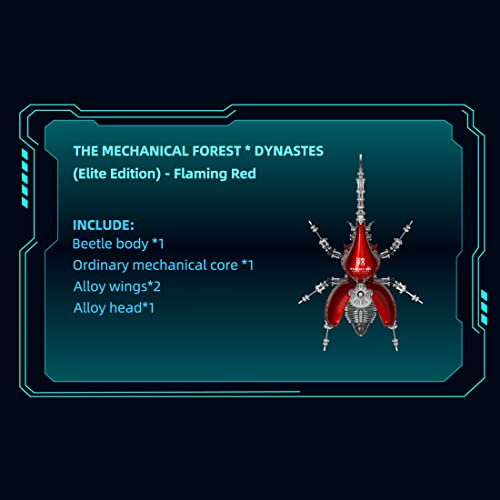RXOLVGH05GZVD468S14L55N 3D-Metallpuzzle, Dynastes-Modell, 588 Teile, DIY-Montage, mechanisches Insekten-Bausatz, Steampunk-Modell, Puzzle, Schreibtischverzierung, Standardversion, rot