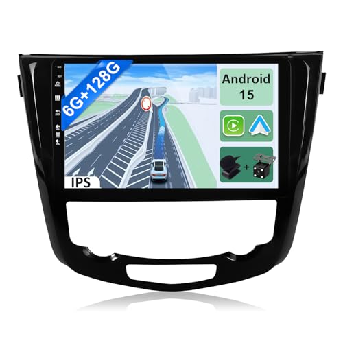 YUNTX [6GB+128GB] Android 15 2 Din Autoradio pour Ni.ssan X-Trail Qashqai j11 Rouge 2014-2018-[Intégré CarPlay/Android Auto/DSP/GPS]-IPS 2.5D 10.1