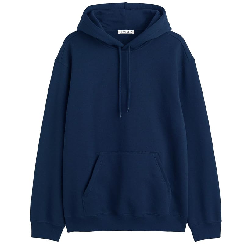 Koverify Plain Solid Relaxed Fit Hoodie for Men | Loose Oversized Hoodies for Men | Unisex Hoodies-picture-29