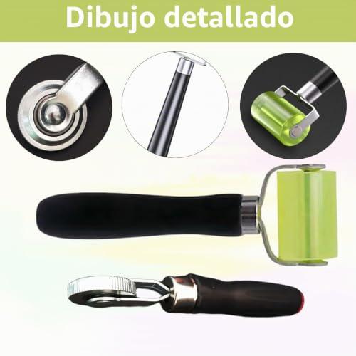 Miniatura 3 de Alrens 3 Rodillos De Presión, 2 Rodillos De Goma 1 Rollo De Reparación De Neumáticos, Rodillo De Papel Pintado Para Coche, Insonorización, Rodillo De Presión Manual, Herramienta Para Reparación De