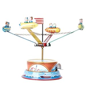 Milageto Roterend Ruimteschip Model + Carrousel Tin Toy Child Ornament