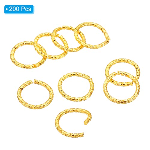 PATIKIL 1.2 x 10mm Wine Glass Charm Ring, 200 Pack Metal Earring Beading Hoop Twisted Open Jump Rings, Golden - Image 3