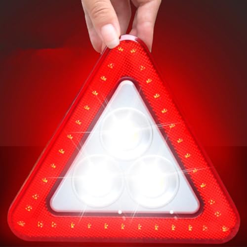 Triángulo de emergencia coche luces LED plástico resistente reflectante Operitacx 6