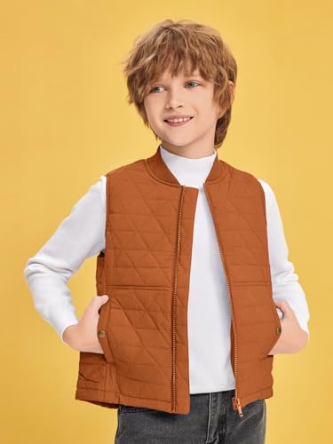 Haloumoning Boys Zip Up Puffer Vest Kids Lightweight Quilted Sleeveless Jackets Outerwear with Pockets 4-14 Years3