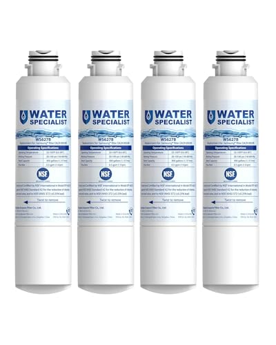Waterspecialist WS627B Replacement for Samsung® Refrigerator Water Filter, HAF-CIN/EXP, DA29-00020B, HDX FMS-2, RS25J500DSR, RF28HMEDBSR, RF263BEAESR, RF4287HARS, DA97-08006A-1, 4 Filters