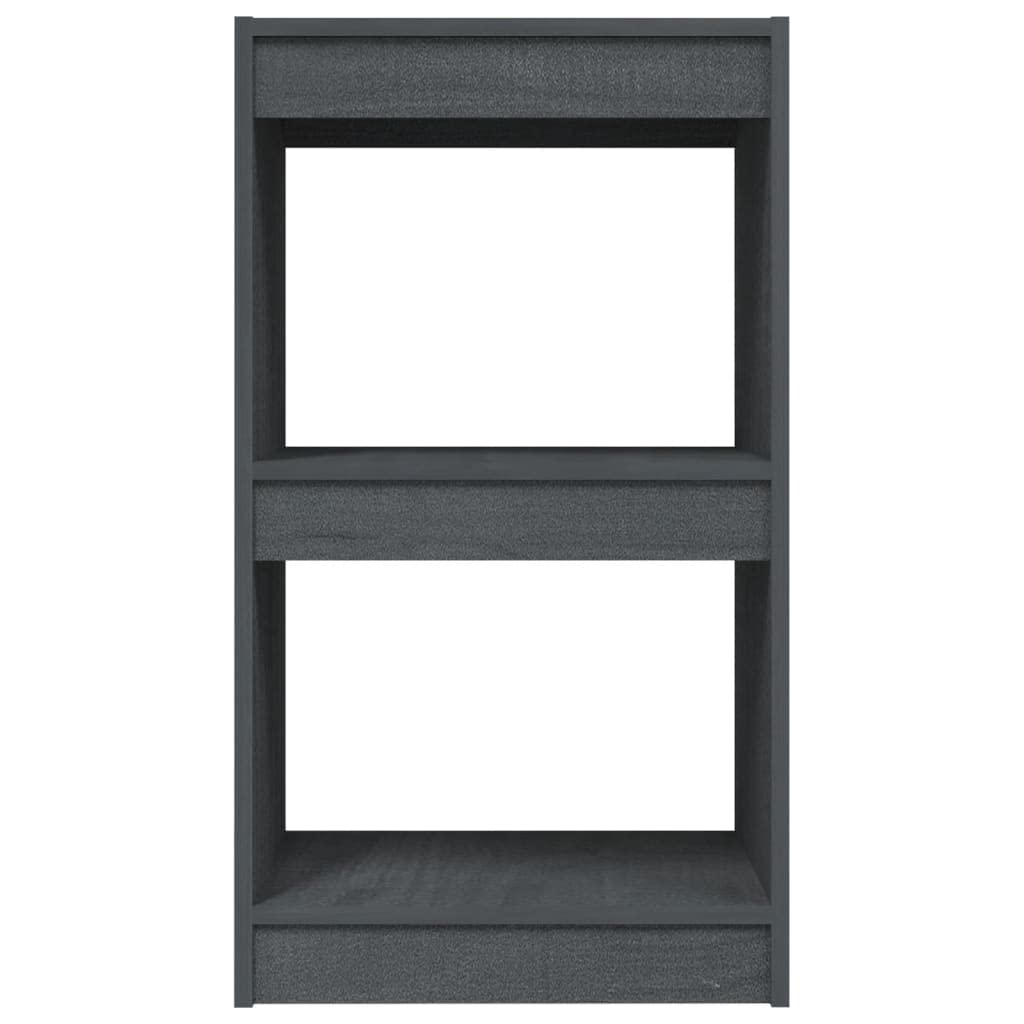 Libreria grigia in legno massello di pino, 40 x 30 x 71,5 cm, scaffale da parete, organizer da parete per soggiorno, ufficio, studio, raccoglitore, CD, DVD, divisorio