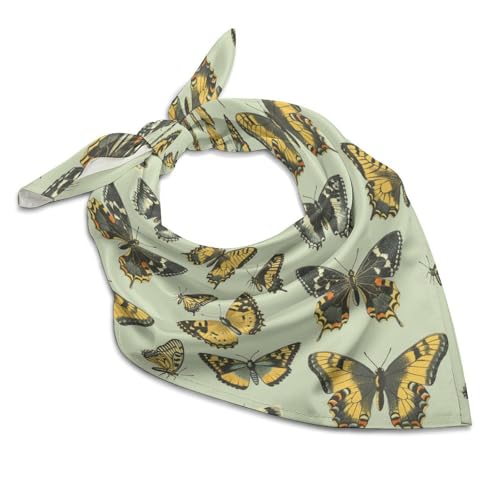 Butterfly Insect Silk Like Head Scarf for Women Bandana for Hair Wrapping Fashion Accessory Square Hair Scarves 18
