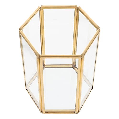 NULYLU Glass Makeup Brush Holder Brush Organizer Acrylic Storage Box Desk Accessory for Clutter Home