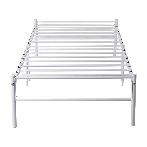 EGGREE Somier de cama nido para cama individual de 91 cm con listones de metal macizo, color beige