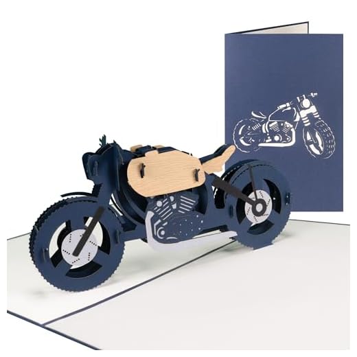 Tarjeta de felicitación emergente 3D, de saludo, cumpleaños, regalo, hecho a mano - Moto, motocicleta 3D - SWEETPOPUP 010