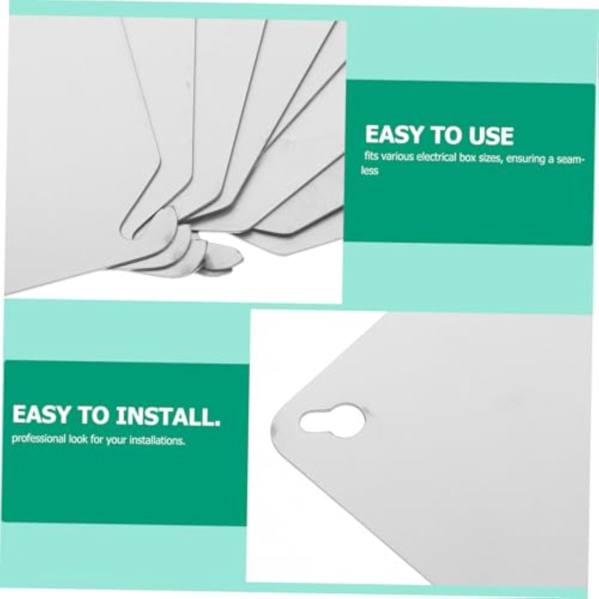 8pcs Square Metal Electrical Box Cover Plates for Junction Boxes