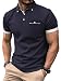 Mens Casual Short Sleeve Summer Polos Plaid Splice Fashion Button Cotton T-Shirt Golf Tennis Tops