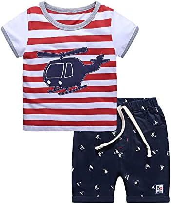 Nwada Boys Summer Shorts Sets Outfits T-Shirts Tops + Shorts Kids Holiday Playwear Clothes Sets 2-7 Years