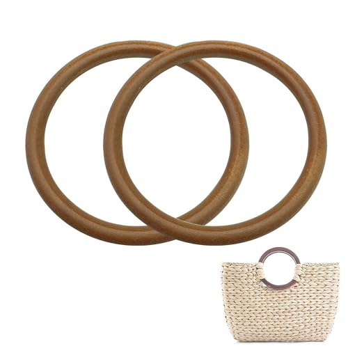 2 piezas Asas de Madera en Forma de D Reemplazo Asas para Bolsos de Madera Asa de Bolsa de Madera Mano Bolsos de Accesorios Diseño Redondo Para Hacer Bolsos de Mano, Bolsas de la Compra (marrón)