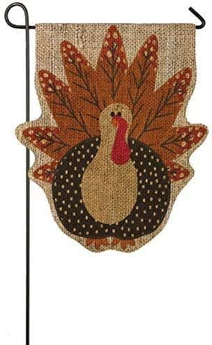 Evergreen Flag Garden Burlap Turkey Time Flag