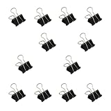 Foldback Klemmern, 12 Stück Foldback-Klammern, Mini Binder Clips, Papierklemmen Vielzweckklammern für Schule, Büro, Zuhause