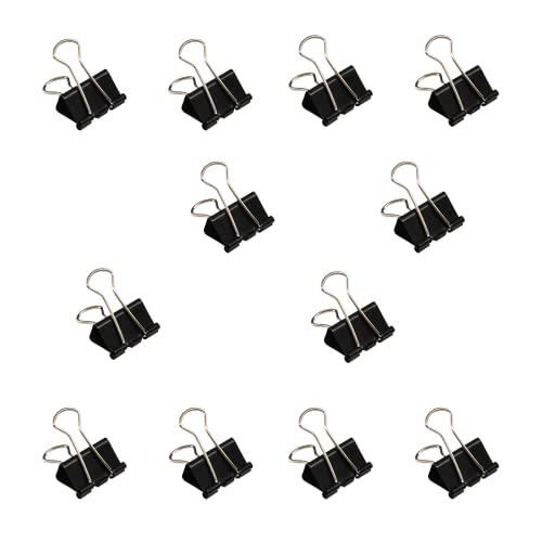 Pince à Dessin, 12 Pièces Pinces Double Clip, Métal Pinces, Binder Clips, pour L'école, Bureau, Maison