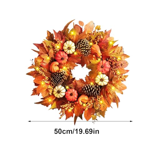 Couronne d'automne haut de gamme décoration murale en feuilles et baies