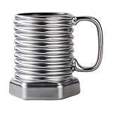 Generico Da Caffè - Hexagonal A 7,5x10,5 cm | Vasos para bebidas con diseño de rosca de 380 ml | Para capuchino, leche, cacao, vino, cerveza, cocina, cafetería, restaurante, casa, rey