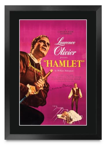 Cartel de Hamlet 1948 Laurence Olivier póster firmado memorabilia de cine enmarcado A3