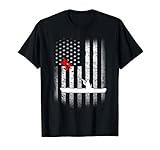 Distressed American Flag Kayak Duck Hunting T-Shirt