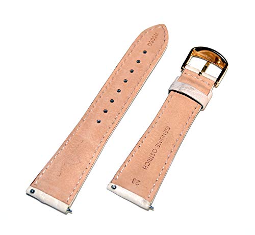 Swiss Legend 23Mm Cream Ostrich Leather Watch Strap With Gold Stainless Buckle Fits 42Mm Crusader Watch #TOP4