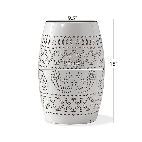 Christopher Knight Home Ruby Outdoor 12" Iron Side Table, White #TOP2